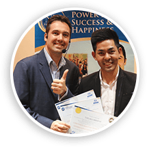 Image of Sebastien Leblond with a successfully graduated student.