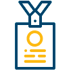 Cartoon image of a blue lanyard.