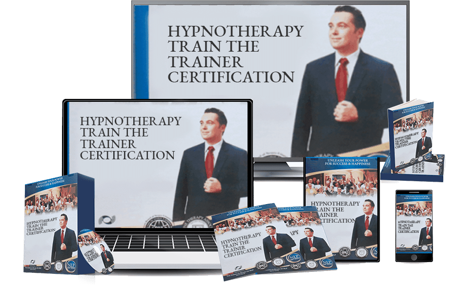 Picture of the hypnotherapy train the trainer certification dvd showcase.