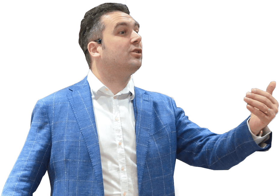 Sebastien Leblond teaching a hypnotherapy course.