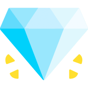Cartoon image of a diamond.