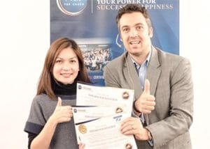 Image of Sebastien Leblond with a successfully graduated student.
