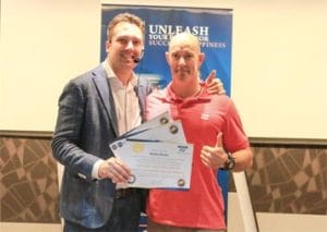 Image of Sebastien Leblond with a successfully graduated student.