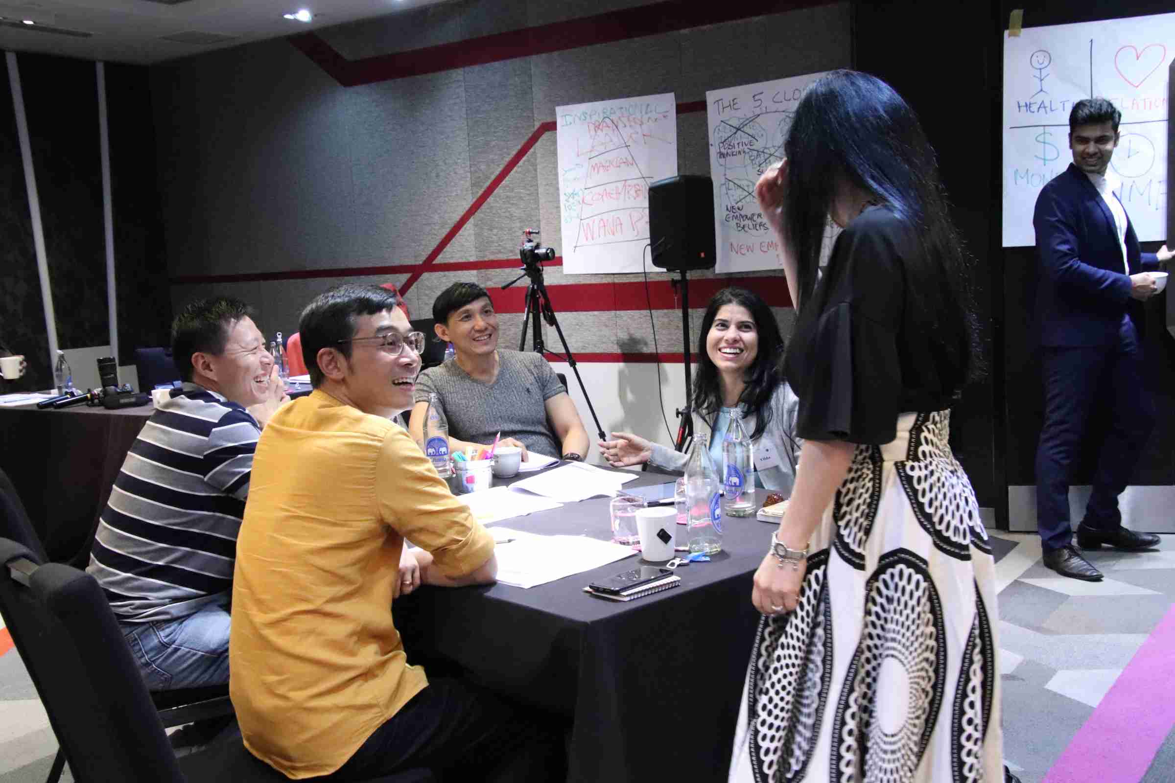 Students in a course learning who can benefit from neuro-linguistic programming.