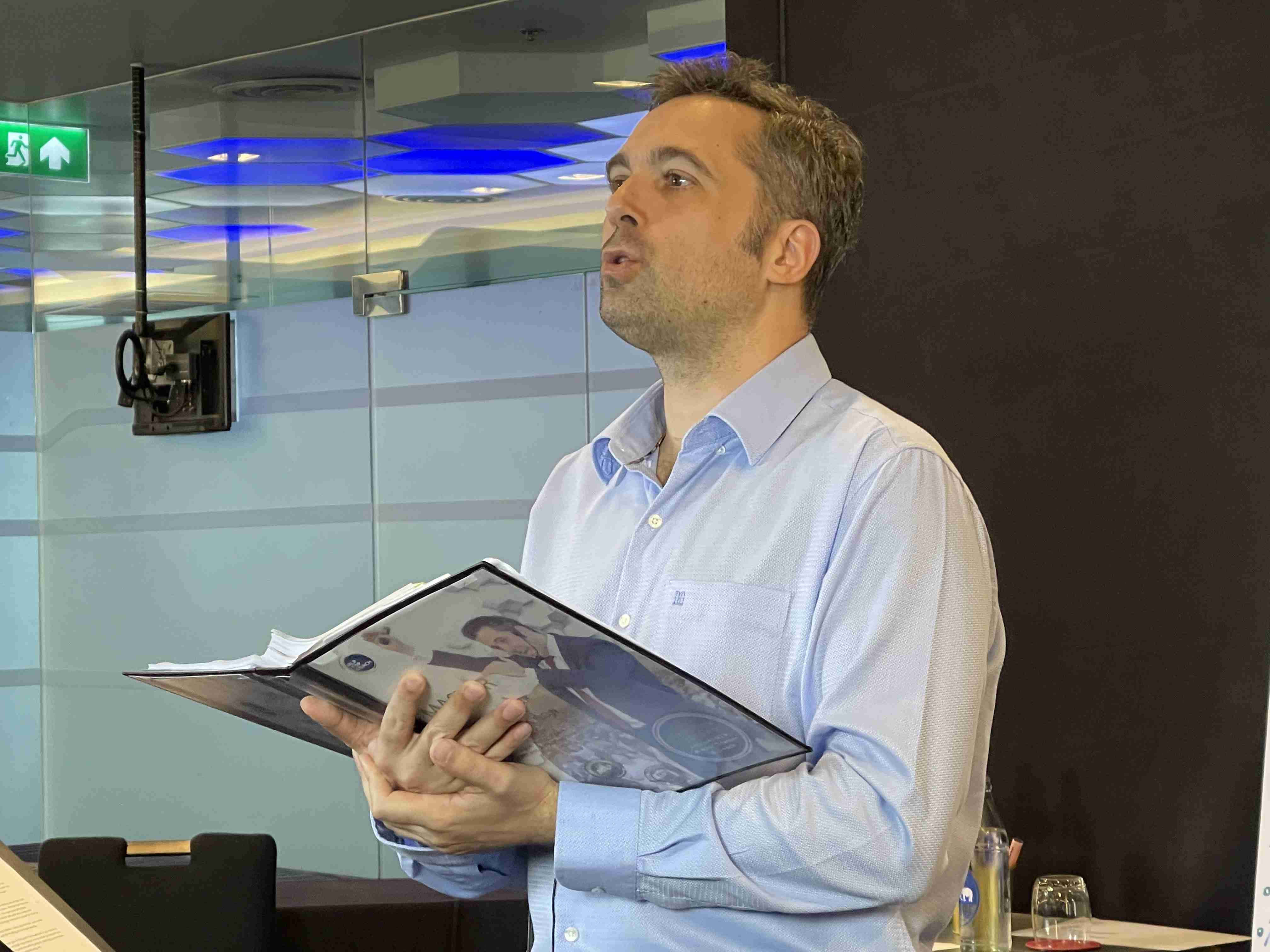 Sebastien Leblond in a workshop teaching from his popular book on Neuro-linguistic programming.